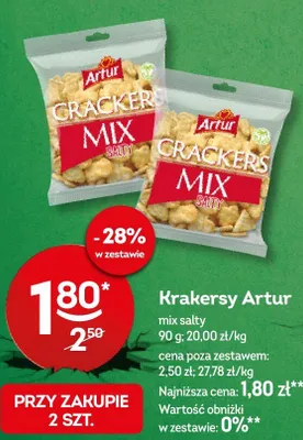 Krakersy Artur mix salty promocja w Żabka