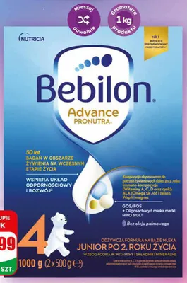 Mleko Bebilon Advance 4 promocja w Dino