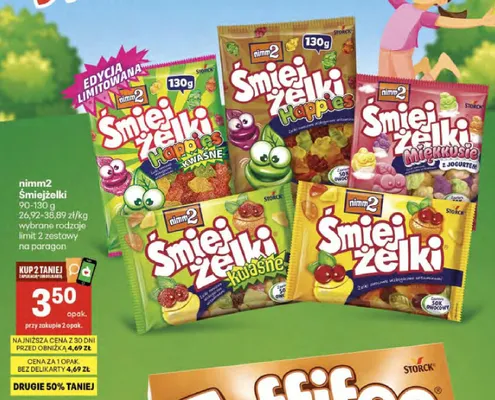 Żelki nimm2 Śmiejżelki Miękkusie z jogurtem promocja w Delikatesy Centrum