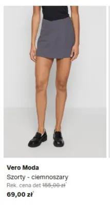 Szorty ciemnoszary Vero Moda promocja w Lounge by Zalando
