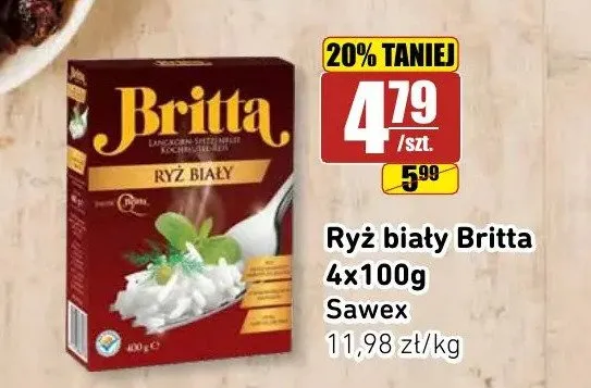Ryż biały Britta 4-pak 100 g promocja w API Market