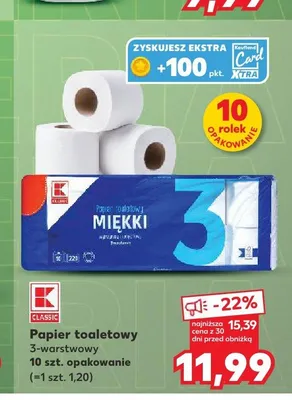 Papier toaletowy K-Classic 10-pak promocja w Kaufland