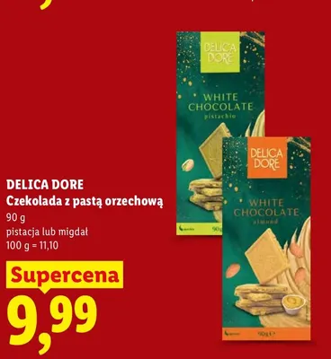 Czekolada z pastą orzechową migdał Delica Dore promocja w Lidl