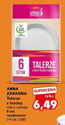Talerze z trzciny Anna Zaradna 6szt. promocja w Kaufland