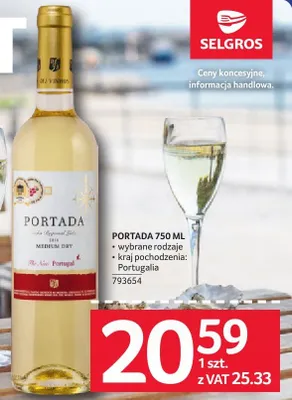 Wino PORTADA 750 ML promocja w Selgros