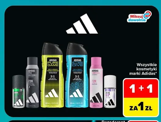 Kosmetyki marki Adidas promocja w Carrefour Market