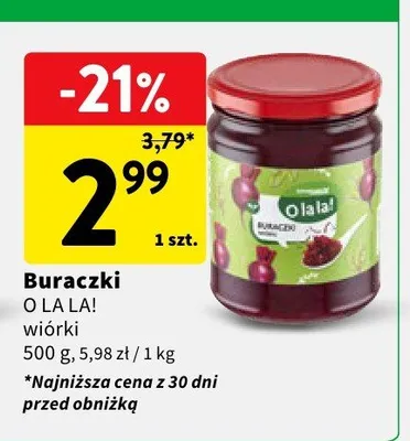 Buraczki wiórki promocja w Intermarche