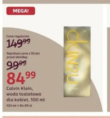 Woda toaletowa dla kobiet Calvin Klein promocja w Rossmann
