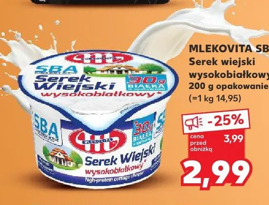 Serek wiejski wysokobiałkowy MLEKOVITA SBA promocja w Kaufland