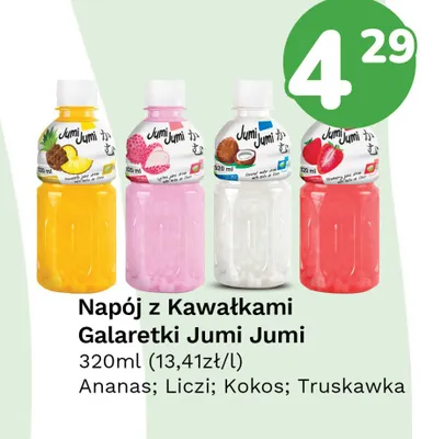 Napój z Kawałkami Galaretki Jumi Jumi Liczi promocja w Limonka