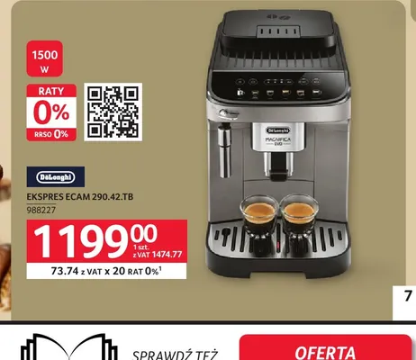 Ekspres Ecam 290,42.TB DeLonghi promocja w Selgros