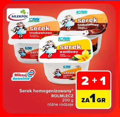 Serek homogenizowany czekoladowy Rolmlecz promocja w Carrefour
