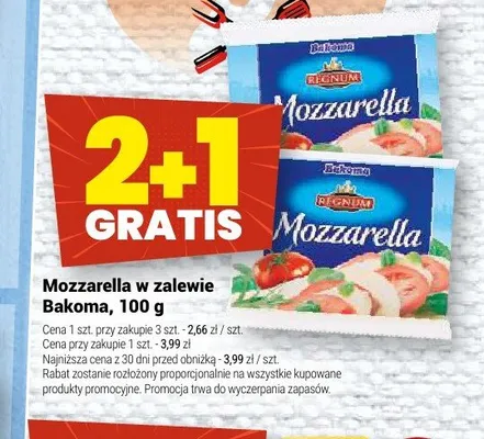 Mozzarella w zalewie Bakoma promocja w Twój Market