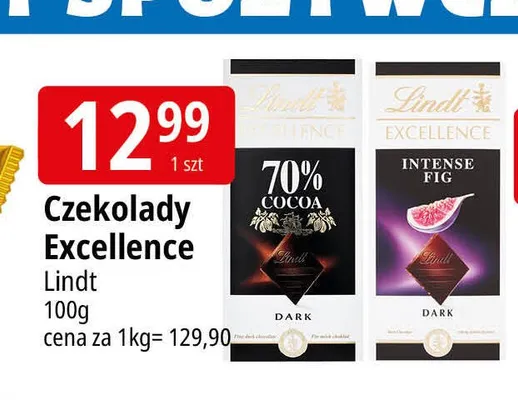 Czekolada Excellence Lindt promocja w Leclerc