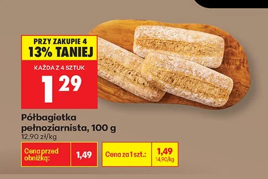 Półbagietka pełnoziarnista promocja w Biedronka