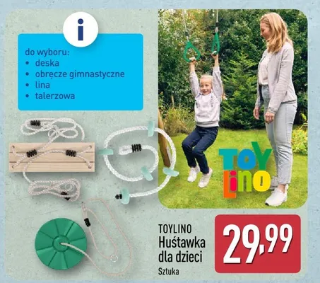 Huśtawka dla dzieci promocja w Aldi