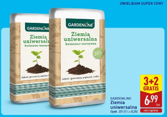 Ziemia uniwersalna kwiatowo-warzywna Gardenline promocja w Aldi