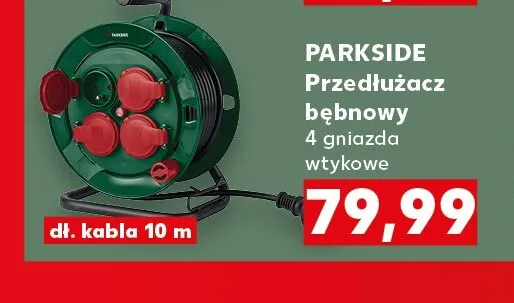 Przedłużacz bębnowy 4 gniazda wtykowe Parkside promocja w Kaufland