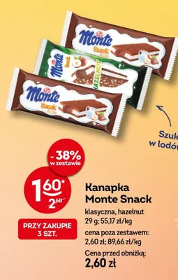 Kanapka Monte Snack hazelnut promocja w Żabka