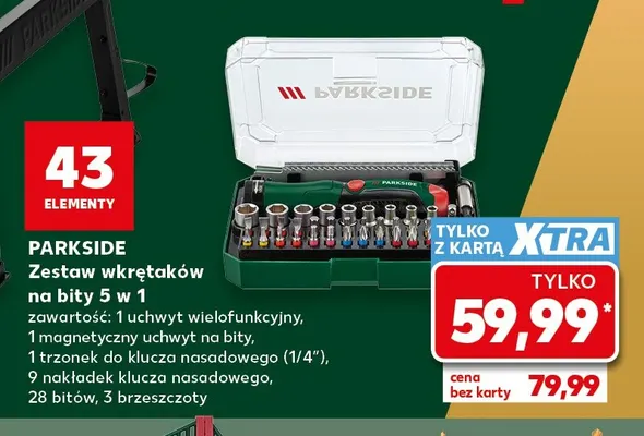 Zestaw wkrętaków na bity 5 w 1 Parkside promocja w Kaufland