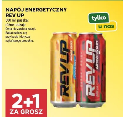 Napój energetyczny Rev Up promocja w Stokrotka