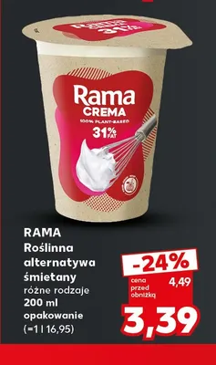Roślinna alternatywa śmietany Rama promocja w Kaufland