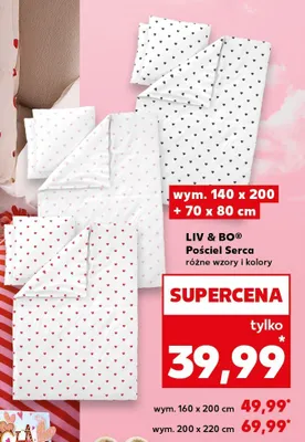 Pościel Serca różne wzory i kolory wym. 140 x 200 + 70 x 80 cm promocja w Kaufland