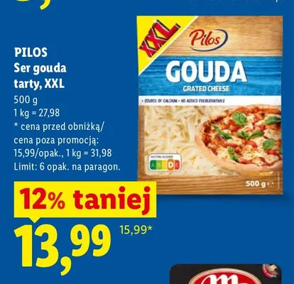 Ser gouda tarty, XXL Pilos promocja w Lidl