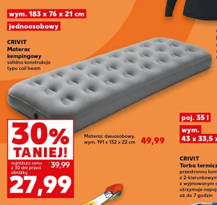 Materac kempingowy dwuosobowy Crivit promocja w Kaufland