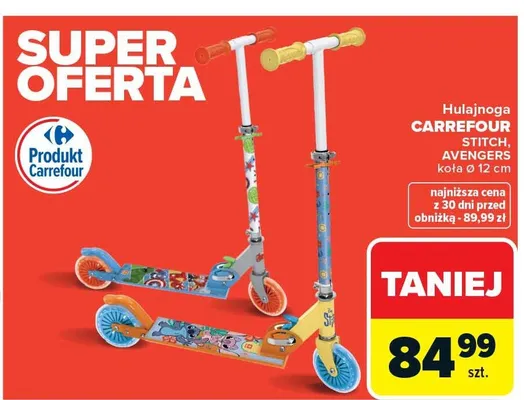 Hulajnoga Carrefour Stitch koła Ø12cm promocja w Carrefour