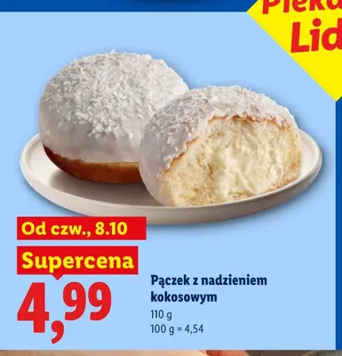 Pączek z nadzieniem kokosowym promocja w Lidl