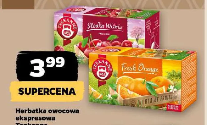 Herbatka owocowa ekspresowa Teekanne Słodka Wiśnia promocja w Netto