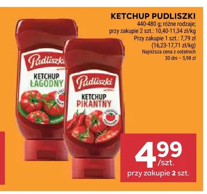 Ketchup pikantny Pudliszki promocja w Stokrotka