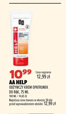 Odżywczy krem opatrunek do rąk AA Help promocja w Drogerie Natura