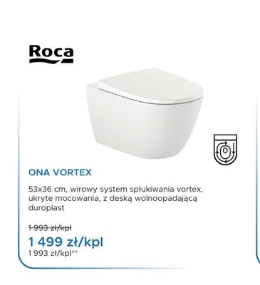 Miska WC Roca Ona Vortex promocja w Blu Salony Łazienek