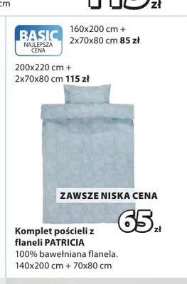 Komplet pościeli z flaneli Patricia 140x200 cm + 70x80 promocja w Jysk