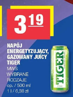 Napój energetyzujący Juicy Tiger promocja w SPAR