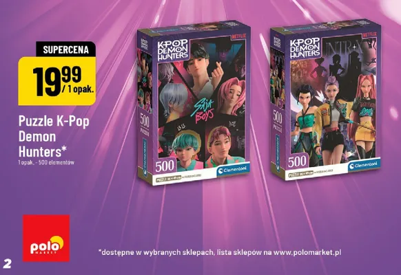 Puzzle K-Pop Demon Hunters Clementoni 500 elementów promocja w POLOmarket