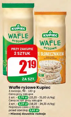 Wafle ryżowe, 3 rodzaje Kupiec promocja w Dino