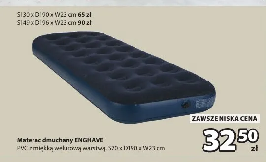 Materac dmuchany ENGHAVE S149xD196xW23 cm promocja w Jysk