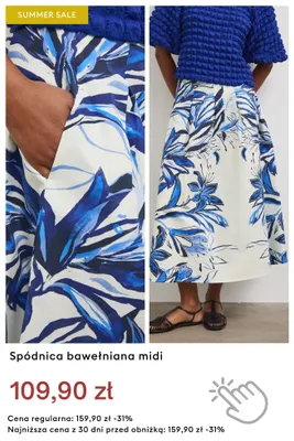 Spódnica bawełniana midi promocja w Medicine