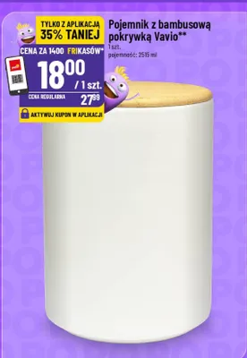 Pojemnik z bambusową pokrywką promocja w POLOmarket