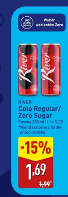 Cola regular puszka promocja w Aldi