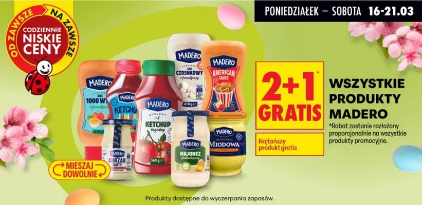 Wszystkie produkty Madero 2+1 GRATIS promocja w Biedronka