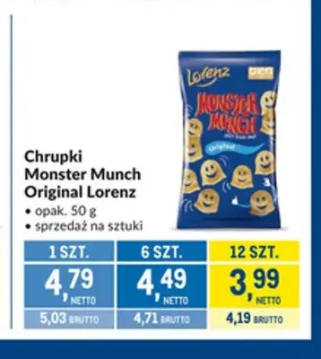 Chrupki Monster Munch Original Lorenz promocja w Makro