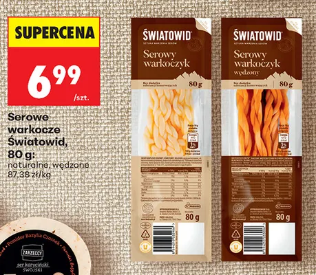 Serowe warkocze Światowid naturalne promocja w Biedronka