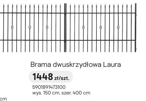 Brama dwuskrzydłowa Laura promocja w Castorama