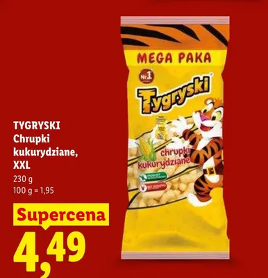 Chrupki kukurydziane Tygryski XXL promocja w Lidl