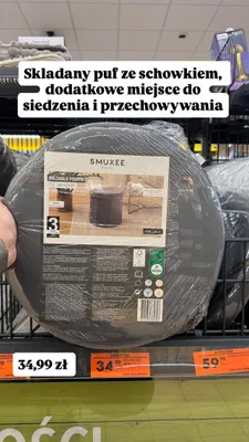 Puf składany ze schowkiem promocja w Biedronka