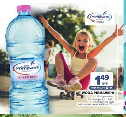 Woda niegazowana Primavera promocja w Stokrotka